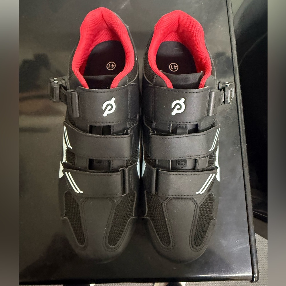 Peloton Black and Red Cycling Shoes